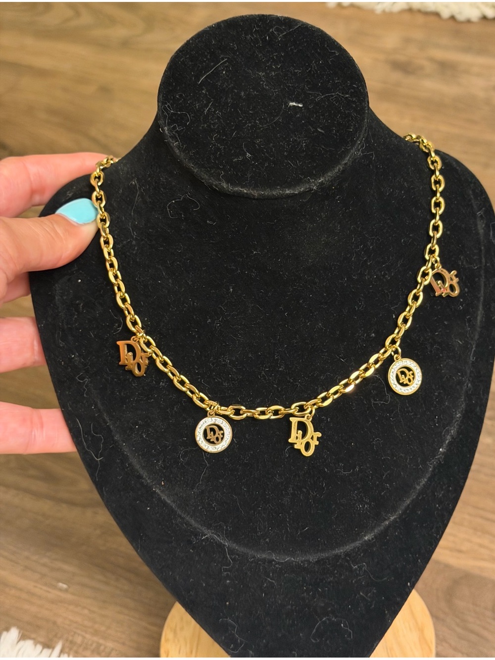 Dior charm Necklace Upcycled charms